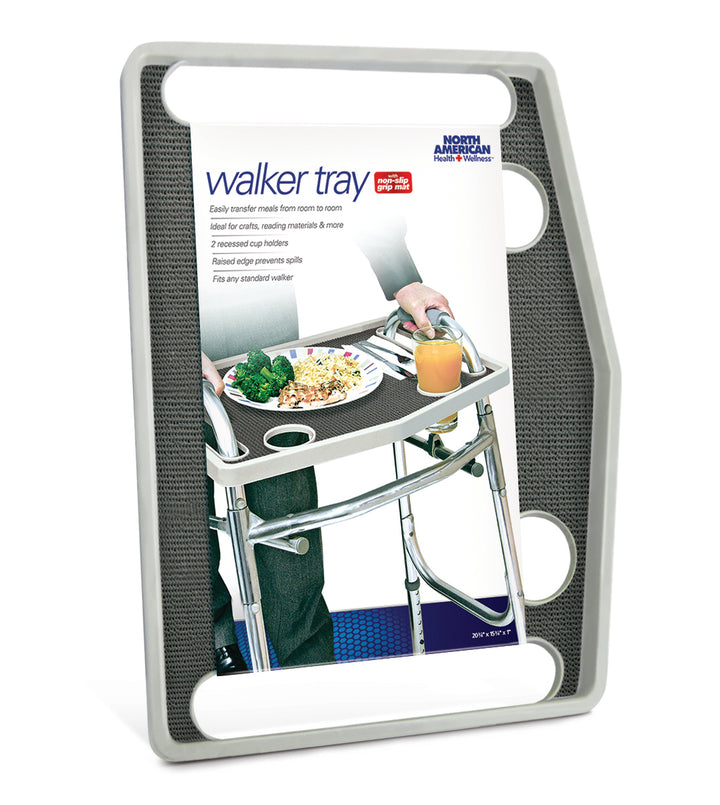 Walker Tray w/ Grip Mat Gray - Gray