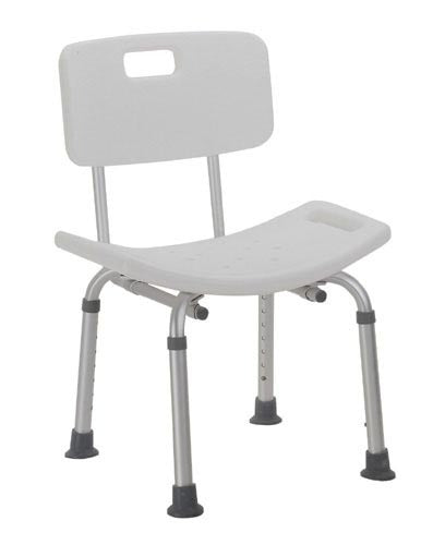 Shower Safety Bench W/Back - KD Tool-Free Assembly Grey