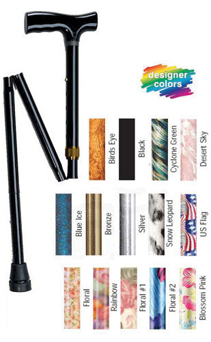 Folding Cane Pistol Grip Adj. Bronze 32 - 37