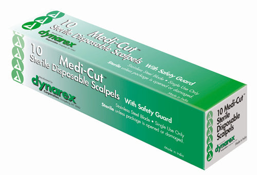 Scalpel #12 Disposable Generic Bx/10 w/Safety Guard