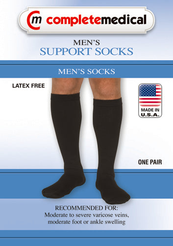 Men's Mild Support Socks 10-15mmHg Black Small/Medium